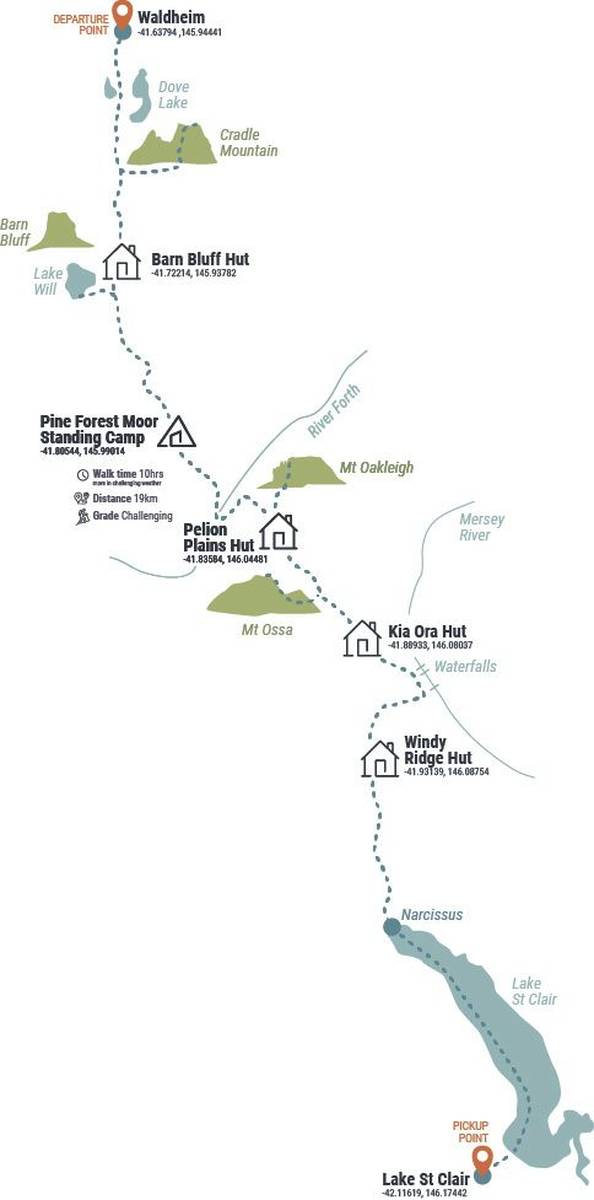 Cradle Mountain Adventure Walk Map