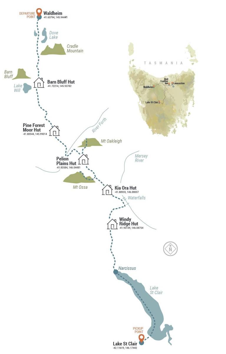 Cradle Mountain Expedition Walk Map