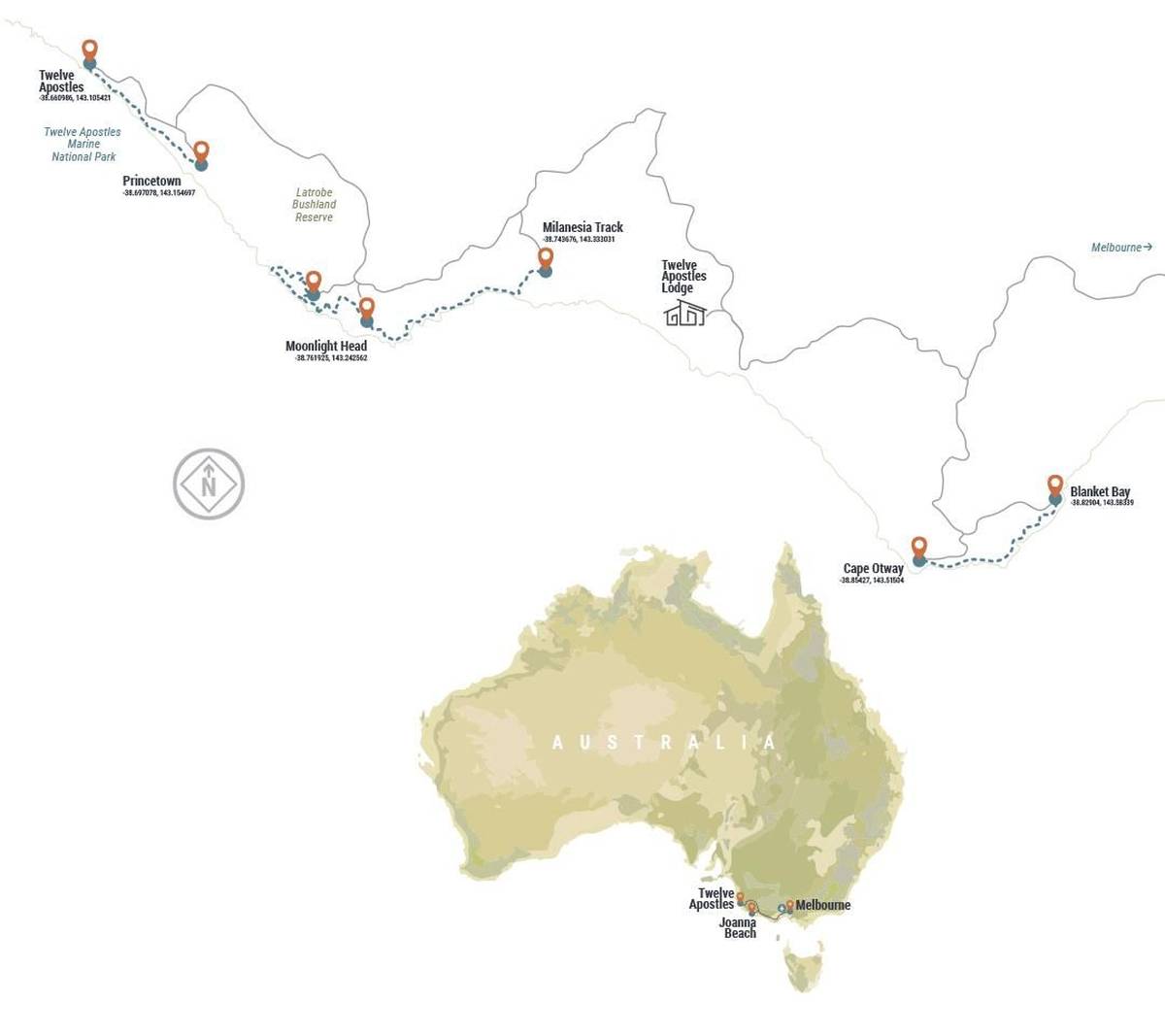 Twelve Apostles Signature Walk Map