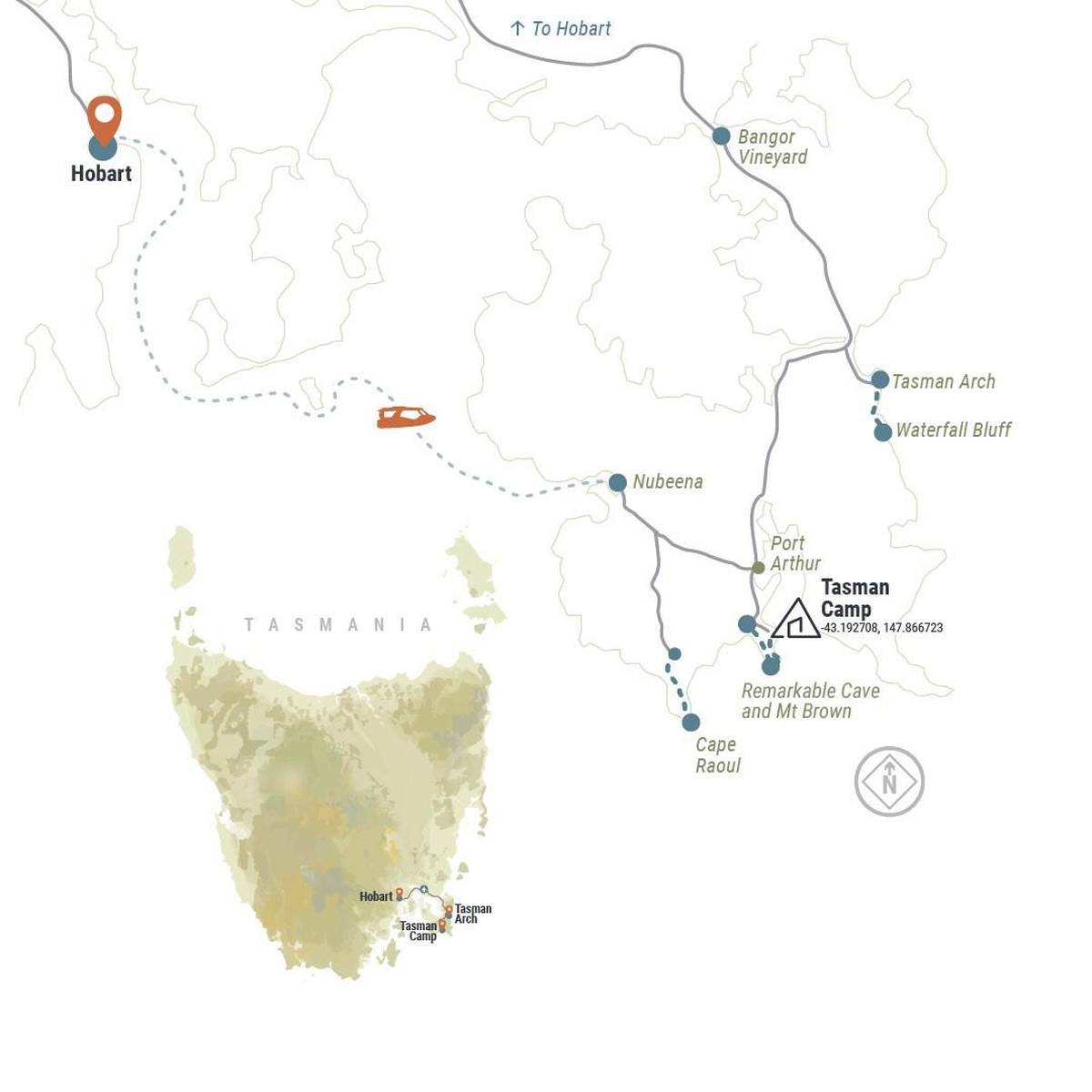 Three Capes Long Weekend Map