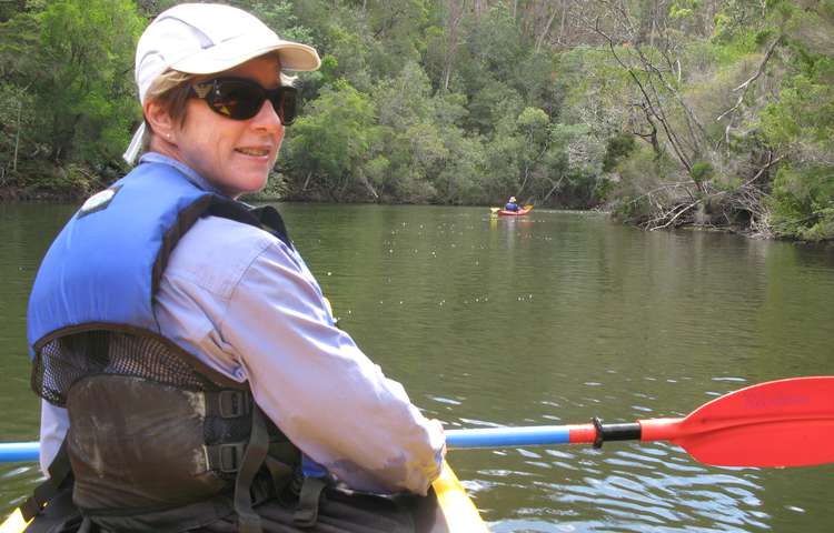 Kayaking through the forest