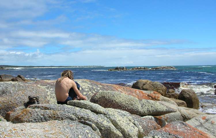 Our guide enjoying the sun & view
