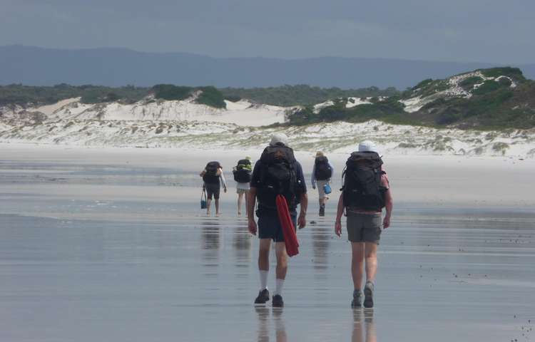 An easy pace on hard white sand
