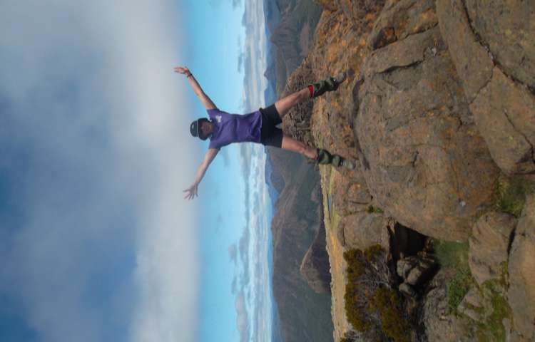 Jumping for joy on top of Mt ossa