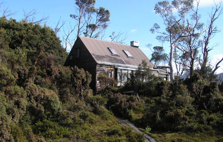 A welcome sight on Day 1 - Barn Bluff Hut