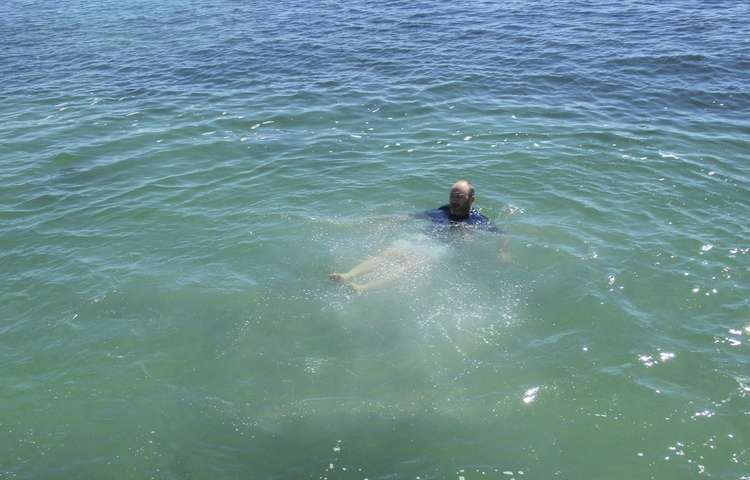 Enjoying a relaxing mid morning swim