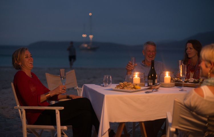 Dinner time on wineglass Bay beach