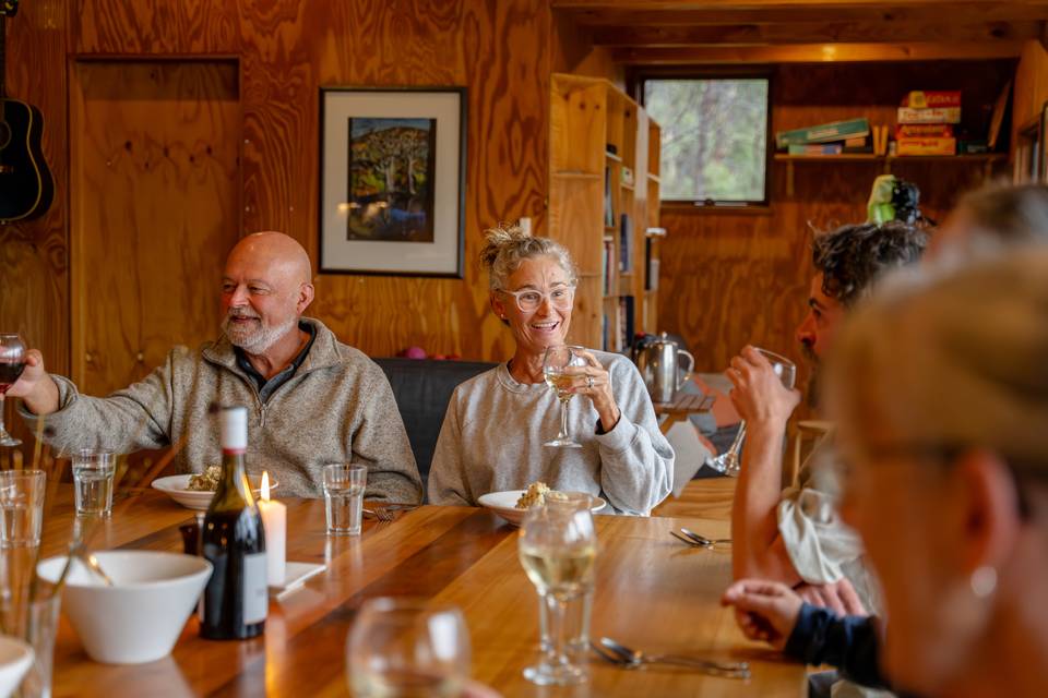 Guests eating dinner in Cradle Mountain Lodge