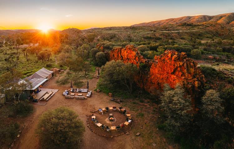 Luxury accommodation and campsite at Larapinta