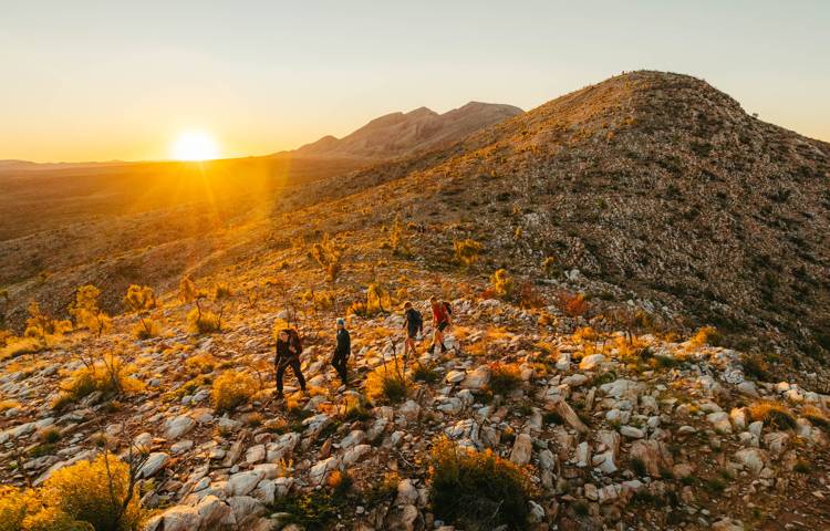 Walkers exploring the Larapinta trail