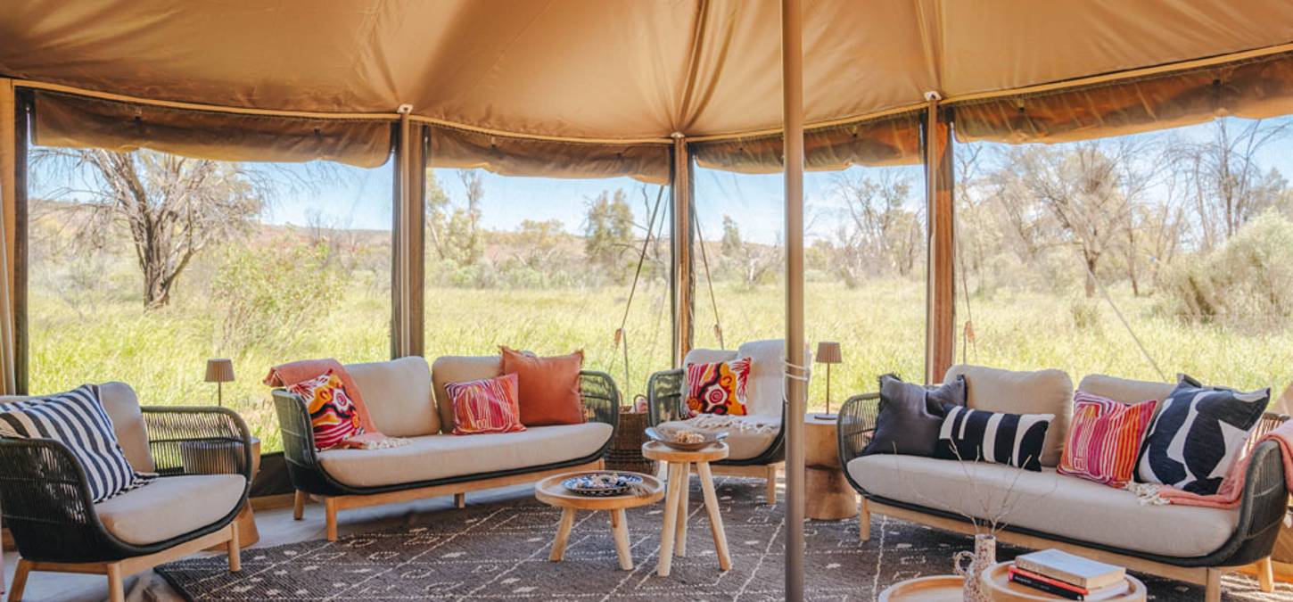 Luxury tent at Larapinta Trail Walk