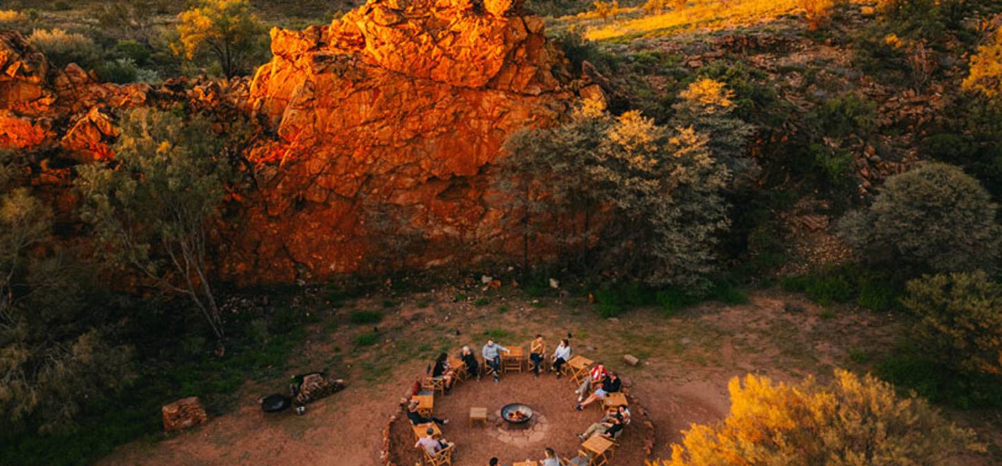 firepit in nature at Larapinta trail