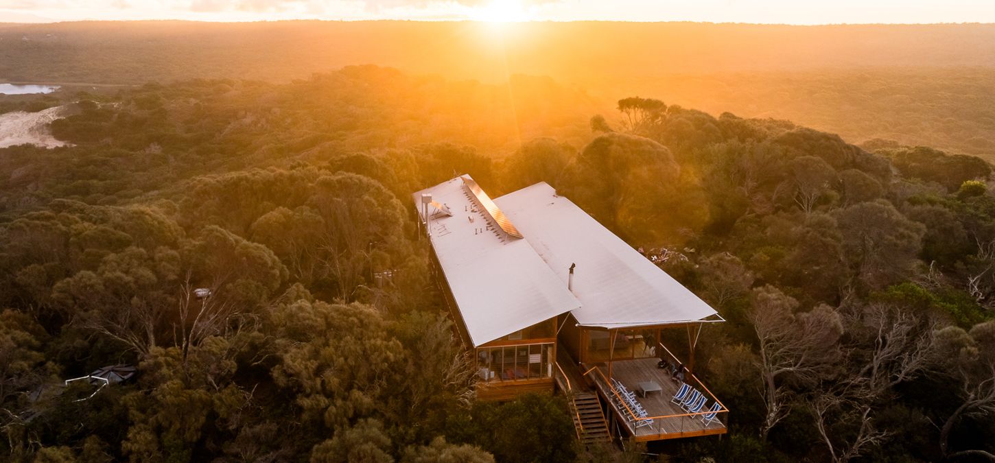 Sunsets on our deck in our private eco-accommodation at Bay of Fires