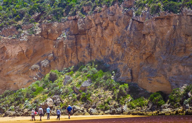 Rock, cliff, walkers