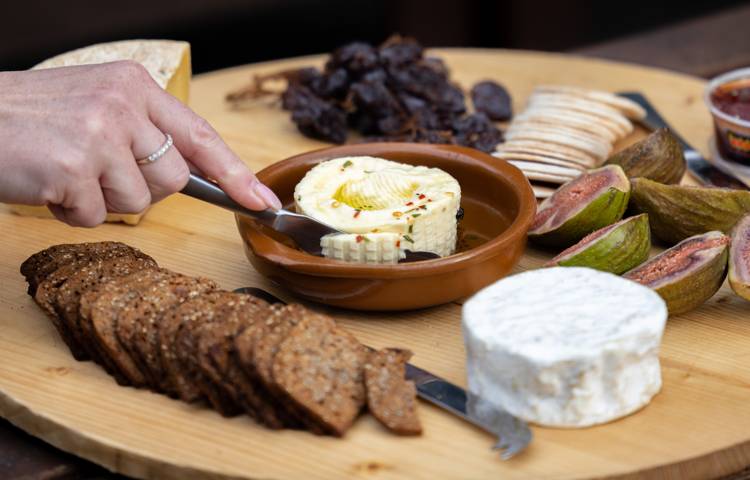 Cheese platter at Bruny Island