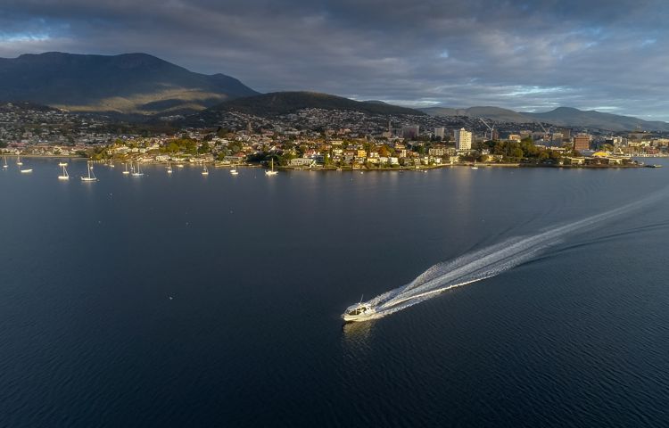 Bruny Island leaving hobart on boat