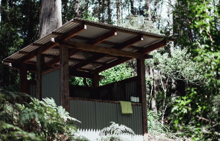 Shower at accommodation, Bruny Island Long Weekend