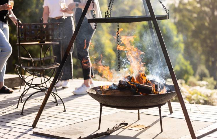 fireplace at Bruny Island Lodge