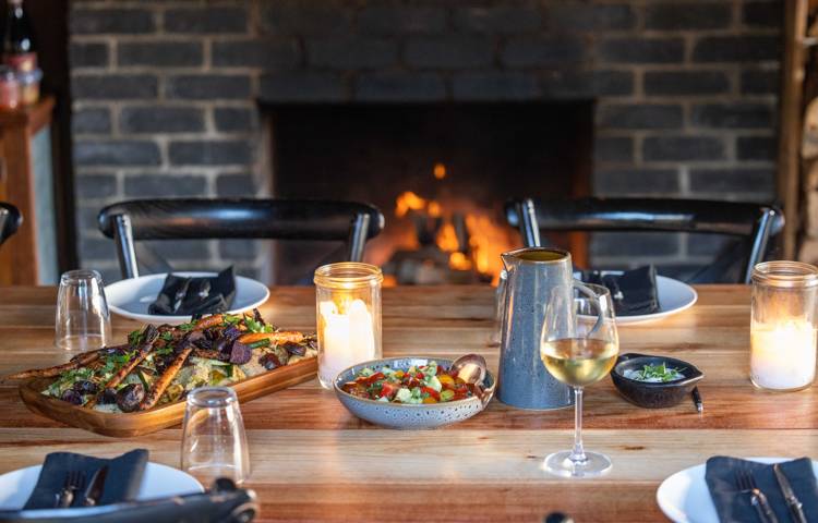 Delicious food prepared at the Bruny Island Lodge