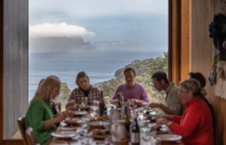 Guests dining at Crescent Lodge