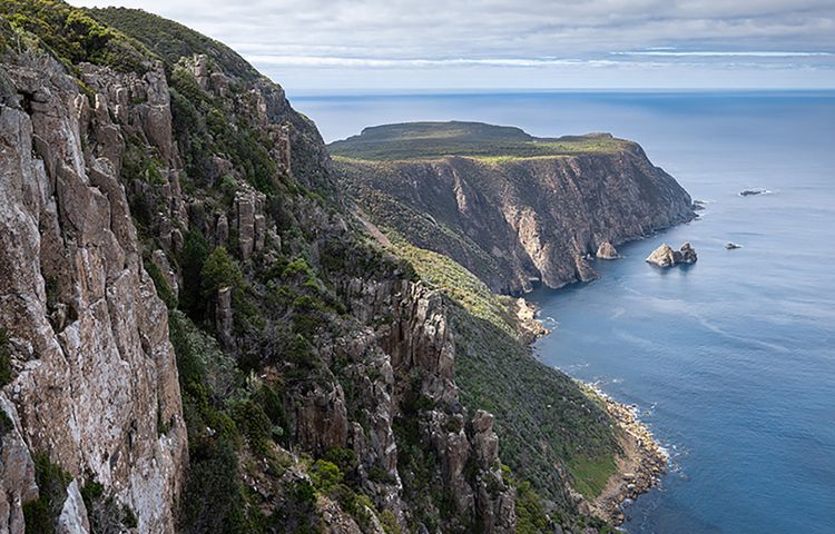 steep cliff faces and ocean at Three Capes